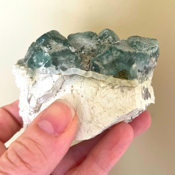 Green Fluorite Raw Cluster Specimen | Natural Stone Crystal Quartz Gemstone - Picture 7 of 14